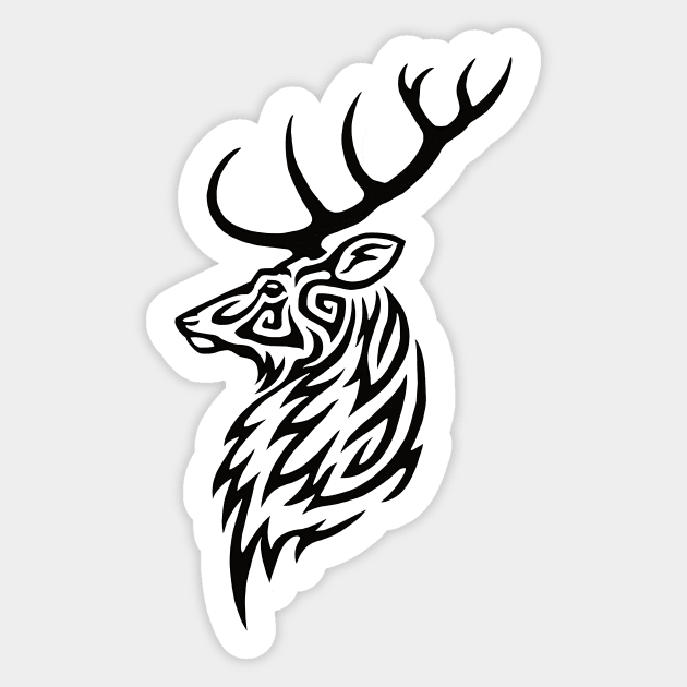 Tribal Stag Sticker by Hareguizer